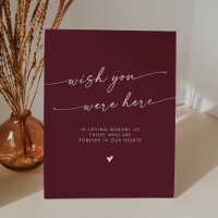 Boho Burgundy Red Memorial Wish You Were Here