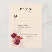Boho Burgundy Rose RSVP