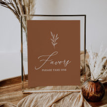 Boho Burnt Orange Bridal Shower Favours Sign