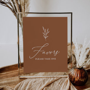 Boho Burnt Orange Bridal Shower Favours Sign