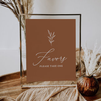 Boho Burnt Orange Bridal Shower Favours Sign