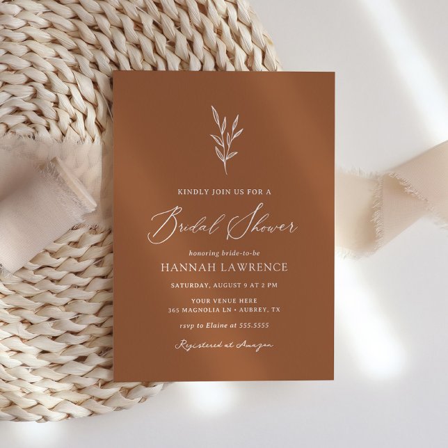 Boho Burnt Orange Bridal Shower Invitation (Creator Uploaded)