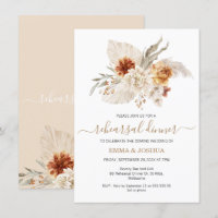 Boho Burnt Orange Floral Bouquet Rehearsal Dinner