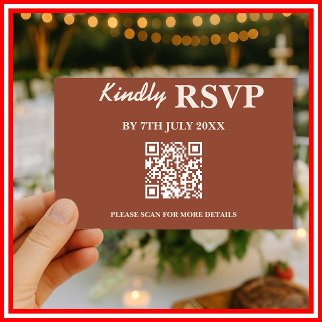 Boho Burnt Orange Terracotta Rustic Wedding RSVP (Creator Uploaded)