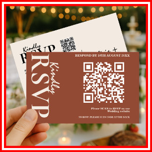 Boho Burnt Orange Terracotta Rustic Wedding RSVP