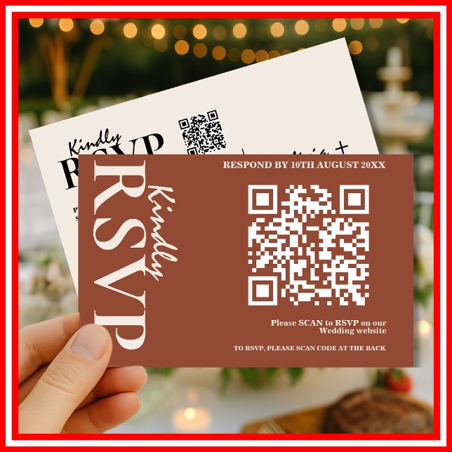 Boho Burnt Orange Terracotta Rustic Wedding RSVP (Creator Uploaded)