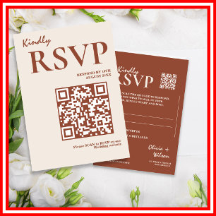 Boho Burnt Orange Terracotta Rustic Wedding RSVP Enclosure Card