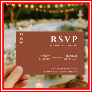 Boho Burnt Orange Wedding QR RSVP Card