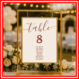 Boho Burnt Orange   Wedding Seating Chart