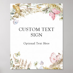 Boho Butterflies Custom Text Sign