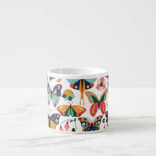 Boho Butterflies: Seamless Wallpaper Pattern. Espresso Cup