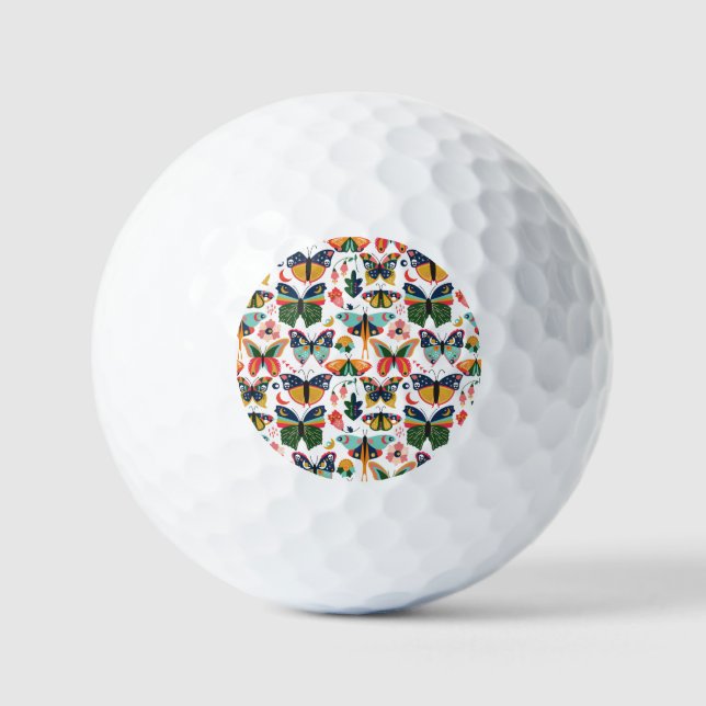 Boho Butterflies: Seamless Wallpaper Pattern. Golf Balls (Front)