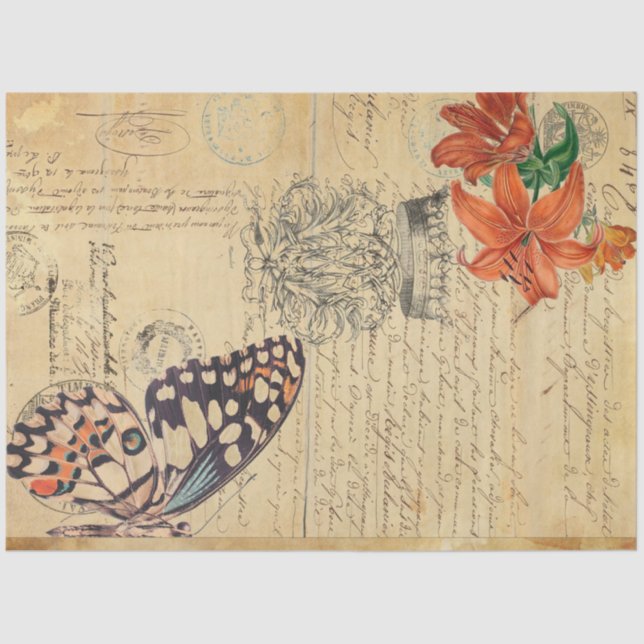 Boho Butterfly 18lb Decoupage Sheet (Front)