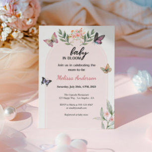 Boho Butterfly Baby in Bloom Baby Shower  Invitation