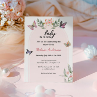 Boho Butterfly Baby in Bloom Baby Shower  Invitation