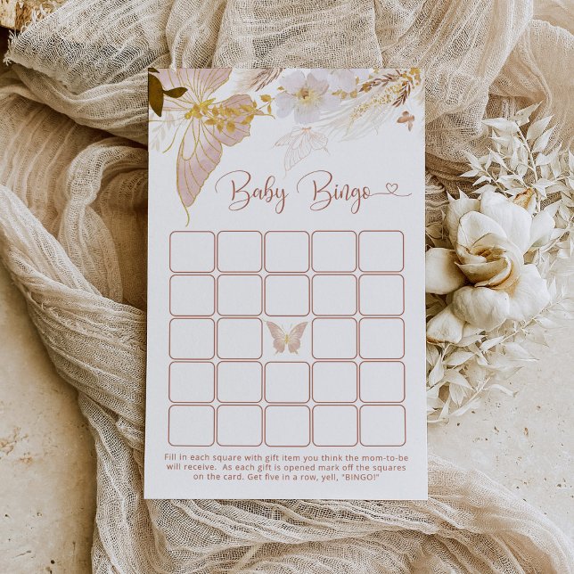 Boho butterfly baby shower bingo game (Creator Uploaded)