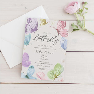 Boho Butterfly Baby Shower Invitation