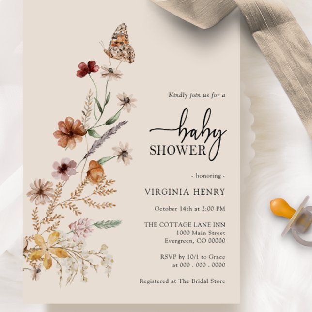 Boho Butterfly Baby Shower Invitation (Boho Butterfly Baby Shower Invitation
)