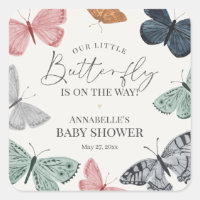 Boho Butterfly Baby Shower Invite Envelope