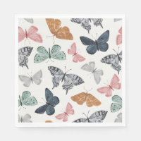 Boho Butterfly Baby Shower Napkin
