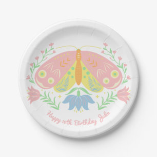 Boho Butterfly Birthday Paper Plates