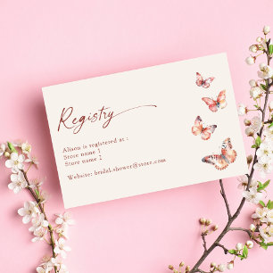 Boho Butterfly Bridal Shower Registry Card
