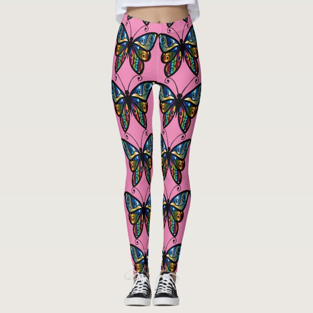 BOHO BUTTERFLY BUTTERFLIES YOGA PANTS  LEGGINGS (Front)