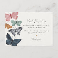 Boho Butterfly Gift Registry invitation insert