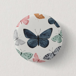 Boho Butterfly Party Accessories Favours 3 Cm Round Badge