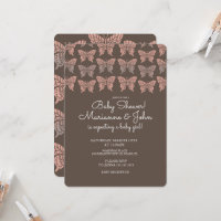 Boho Butterfly Pink and Brown Baby Shower 