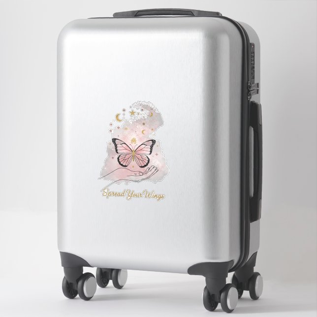 Boho Butterfly "Spread Your Wings" Sticker (Suitcase)