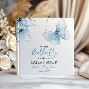 Boho Butterfly Wildflower Floral Boy Baby Shower Guest Book