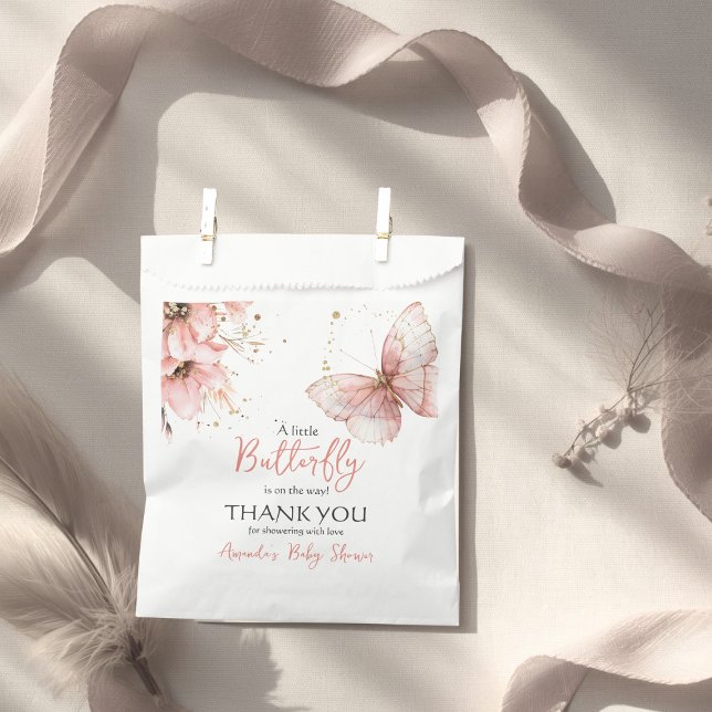 Boho Butterfly Wildflower Floral Girl Baby Shower Favour Bags (Creator Uploaded)