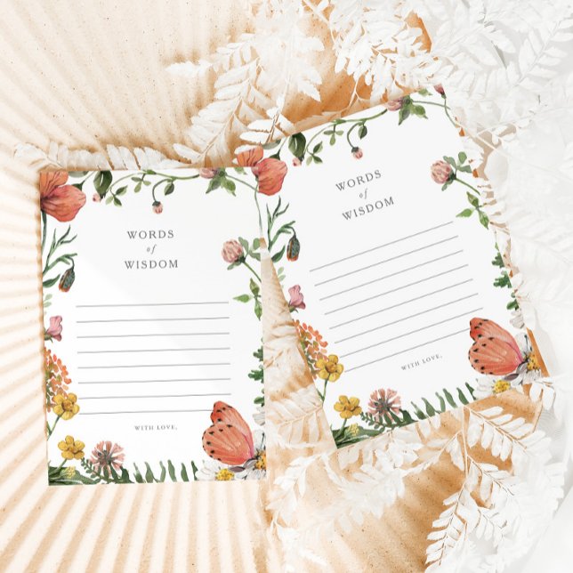 Boho Butterfly Words of Wisdom Baby Advice Card (Creator Uploaded)