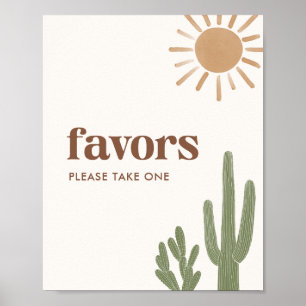 Boho Cactus Baby Shower Favours Sign