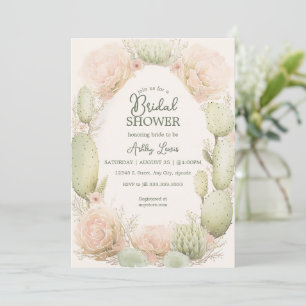 Boho Cactus, Bridal shower, Flower Cactus Invitation