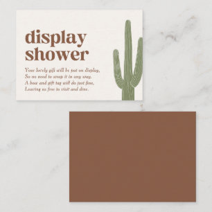 Boho Cactus Desert Baby Shower Display Shower Enclosure Card