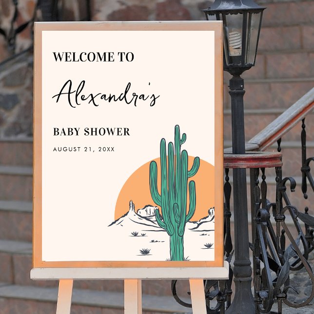 Boho Cactus Desert Baby Shower Welcome Sign (Creator Uploaded)