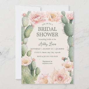 Boho Cactus Fiesta bridal shower Invitation
