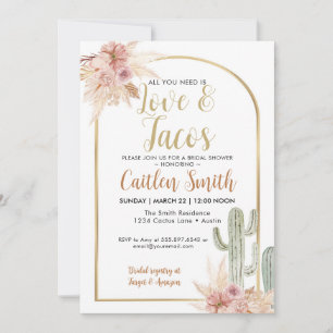 Boho Cactus Love and Tacos Bridal Shower Invite