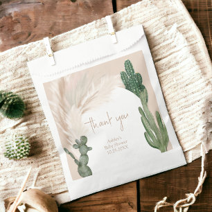 Boho cactus pampas arch desert baby shower favour bags