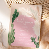 Boho cactus pampas arch pink bridal shower