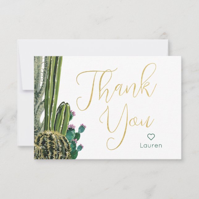 Boho Cactus Personalised Thank You (Front)