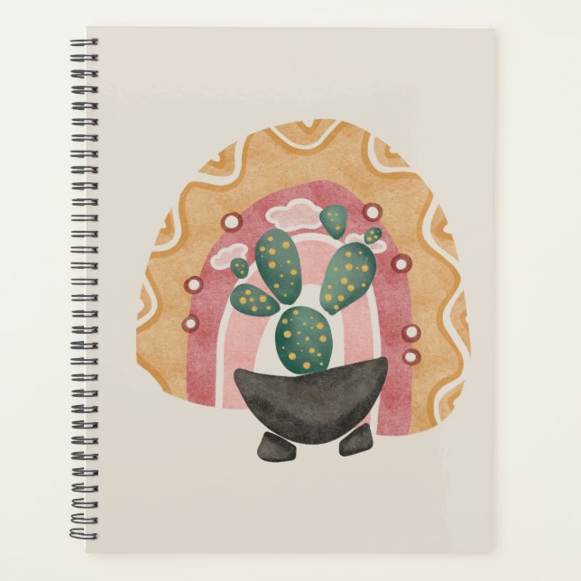 Boho Cactus Rainbow: Vibrant Desert Vibes Planner (Front)