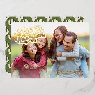 Boho Cactus Southwest Happy New Year 1 Photo Gold