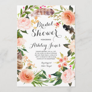 Boho  cactus  succulents Bridal Shower Invitation