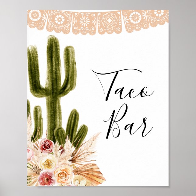 Boho Cactus Taco Bar Taco bout Love Sign (Front)