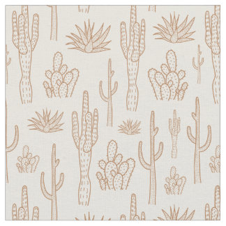 Boho Cactus Western Southern Desert Warm Neutral Fabric
