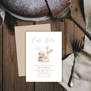 Boho Café Mummy Sheep Balloon Coffee Baby shower Invitation