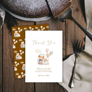 Boho Café Mummy Sheep Balloon Coffee Baby shower Thank You Card